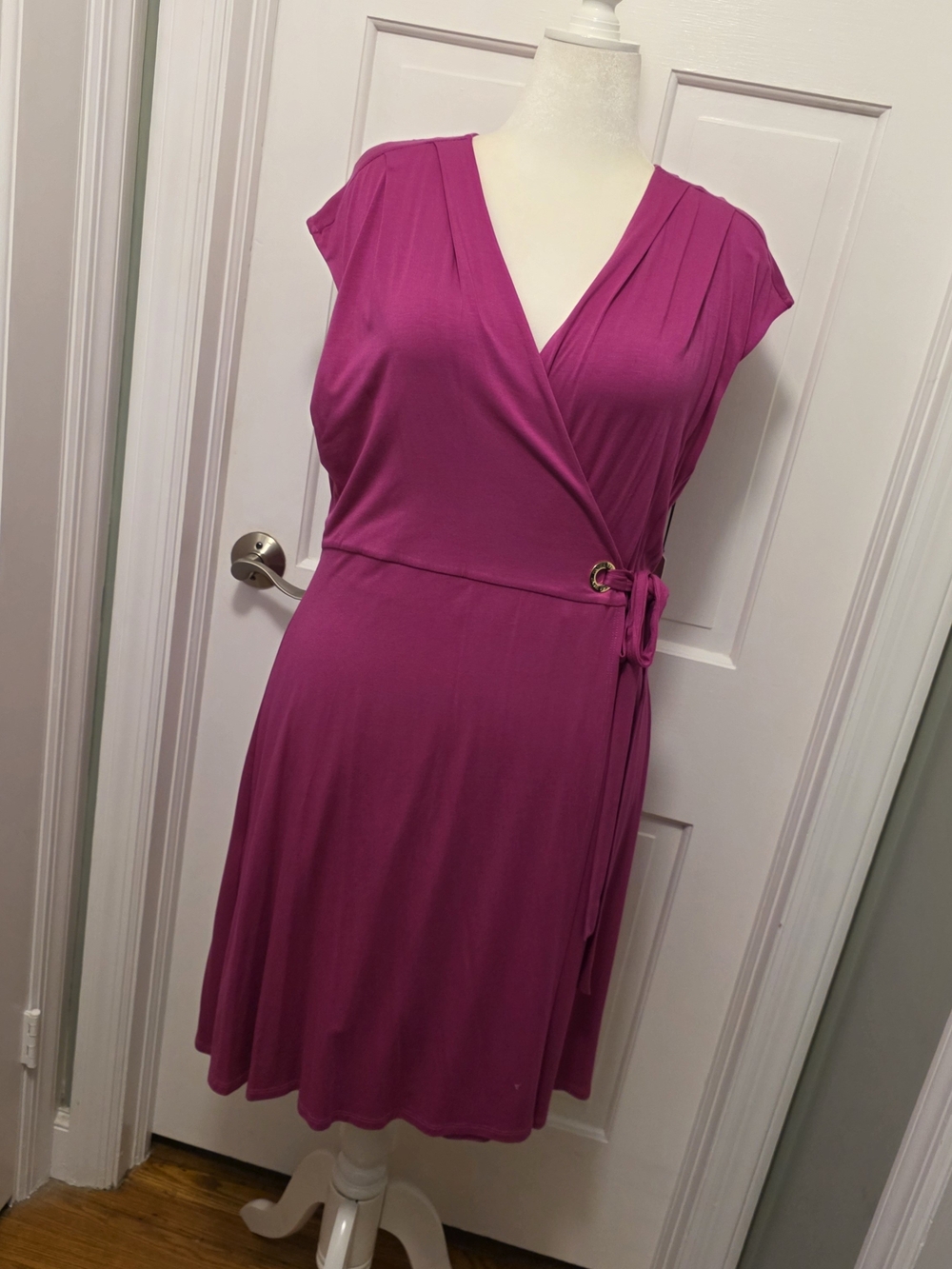 Ivanka Trump Magenta Wrap Dress with Side Tie